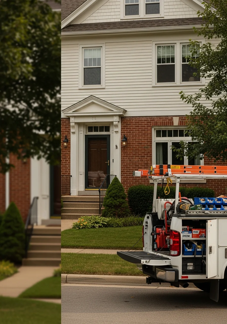 Close-up of skilled craftsmanship on a Lafayette home, showing quality materials and professional finishing.